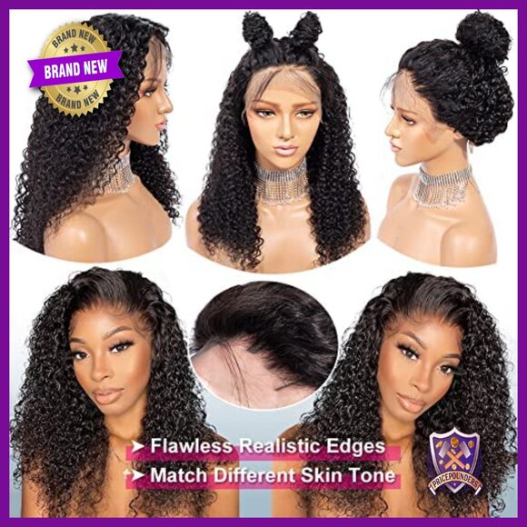 13x4 Deep Wave Lace Front Wig Human Hair 180% Density Pre Plucked 20 Inch main image 6
